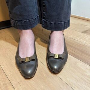 Salvatore Ferragamo Metallic Gold Flats